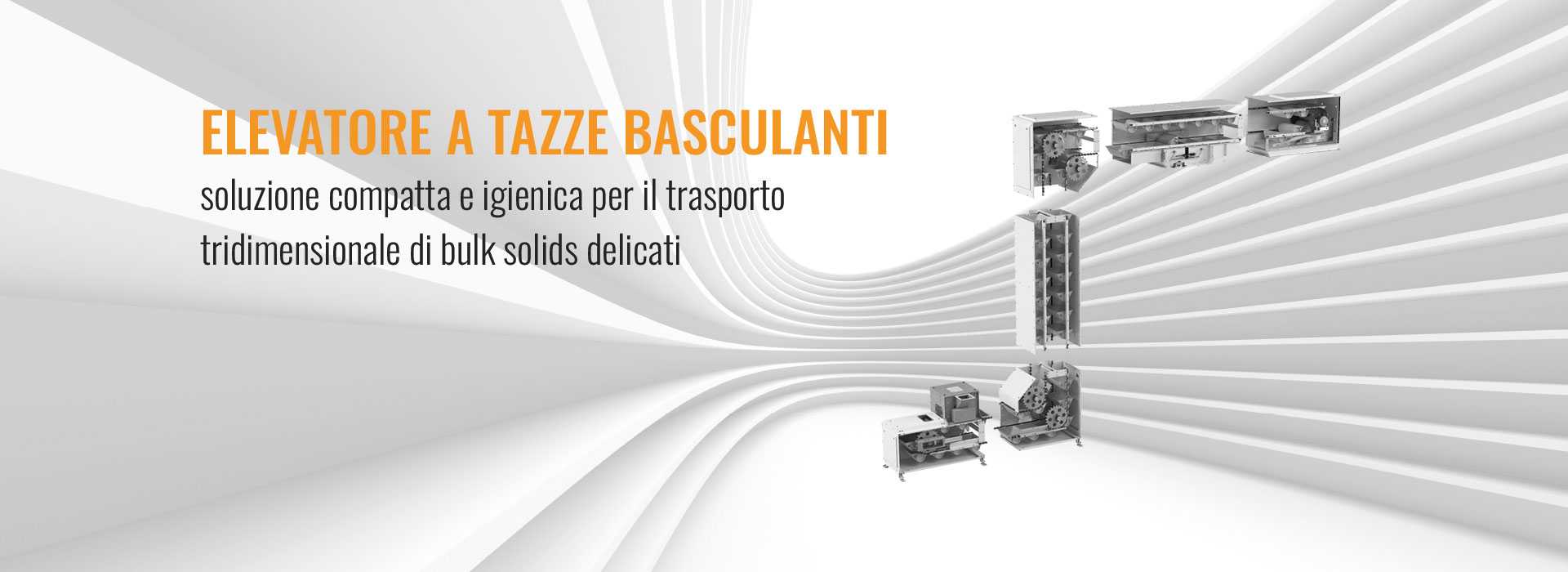 Elevatore a tazze basculanti
